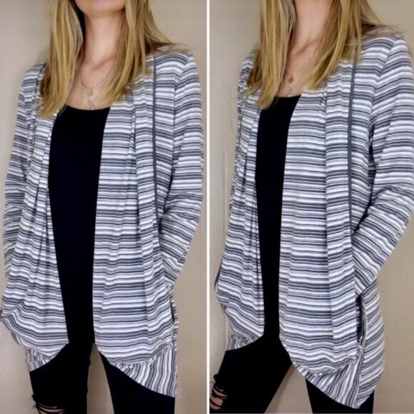 41 HAWTHORN Cardigan Concord Striped Draped Pocket Casual Comfy Size Small NWT - Picture 2 of 11